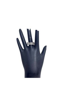 GM China Stainless Steel With Clear Rhinestones Band Ring (R470)